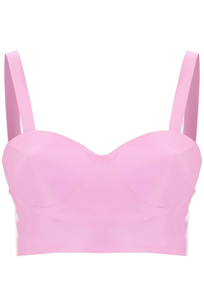 Maison Margiela Latex Top With Bullet Cups In Pink