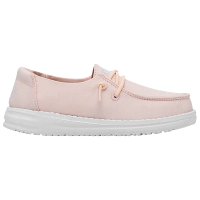 Heydude Kids' Girls  Wendy Slub Canvas In White/pink