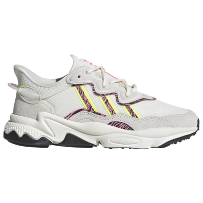 Adidas Originals Womens  Ozweego Casual Sneakers In Off White/solar Yellow/lucid Pink