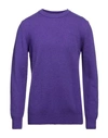 Molo Eleven Man Sweater Purple Size Xxl Wool, Polyamide