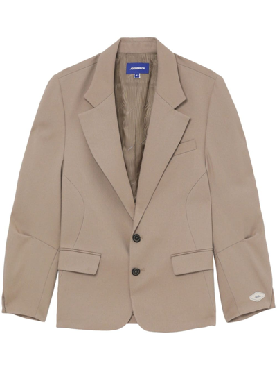 Ader Error Long-sleeved Wool Blazer In Neutrals