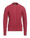 +39 Masq Man Sweater Brick Size 38 Wool, Polyamide In Red