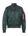 Alpha Industries Man Jacket Dark Green Size Xl Nylon In Green