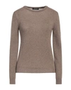 Aragona Woman Sweater Khaki Size 10 Cashmere In Beige