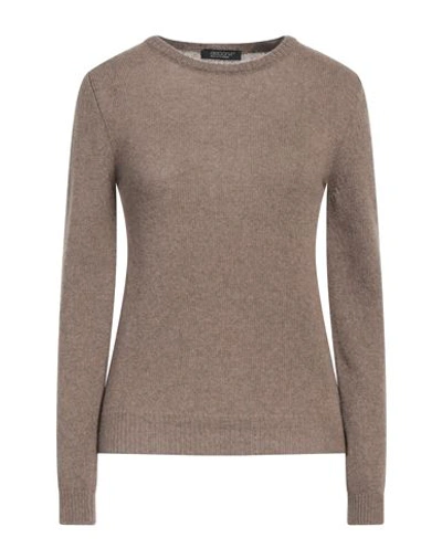 Aragona Woman Sweater Khaki Size 10 Cashmere In Beige