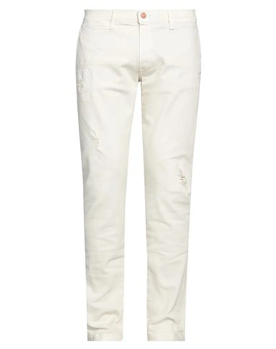 Daniele Alessandrini Homme Man Pants Ivory Size 34 Cotton, Elastane In White