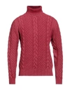 +39 Masq Man Turtleneck Garnet Size 38 Wool, Polyamide In Red