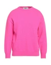 Msgm Man Sweater Fuchsia Size Xs Wool, Cashmere In Pink