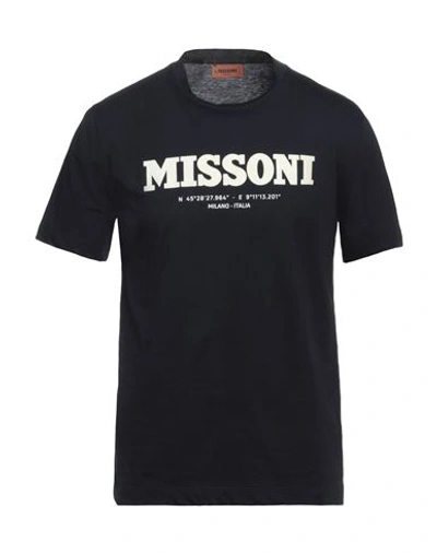 Missoni Man T-shirt Midnight Blue Size L Cotton