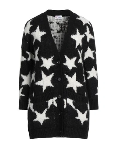 Red Valentino Woman Cardigan Black Size S Acrylic, Polyamide, Mohair Wool, Polyester In Black