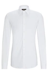Hugo Boss Slim-fit Shirt In A Cotton Blend In White