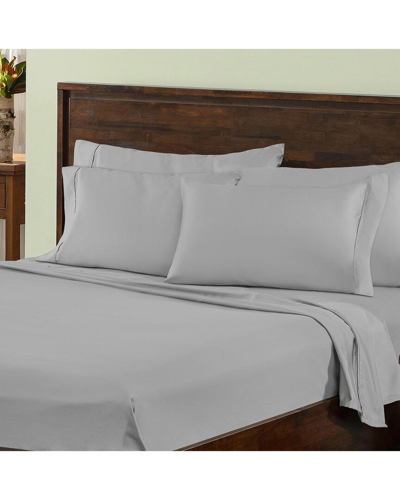 Superior Premium Plush 1000 Thread Count Solid Deep Pocket Cotton Blend Bed Sheet Set In Grey