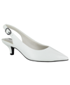 Easy Street Womens Faux Leather Pointed Toe Kitten Heels In White