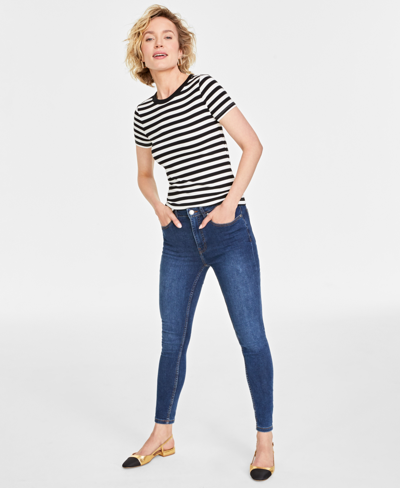 On 34th Women's High Rise Skinny Jeans, Regular And Short Lengths, Created For Macy's In Dark Wash