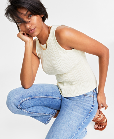 On 34th Women's Ribbed Knit Tank Top, Created For Macy's In Alabaster