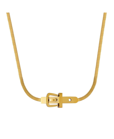 Akalia Gold Pleated Stainless Steel Love Me Harder Belt Necklace