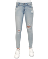 ALMOST FAMOUS JUNIORS' RIPPED DOUBLE-BUTTON JEANS