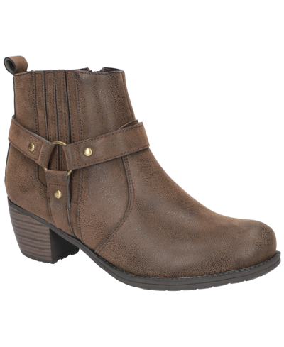 Easy Street Women's Chicory Western Booties In Brown Matte - Faux Leather