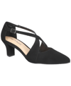 Easy Street Elegance Womens Faux Leather Pointed Toe Pumps In Black Lamy