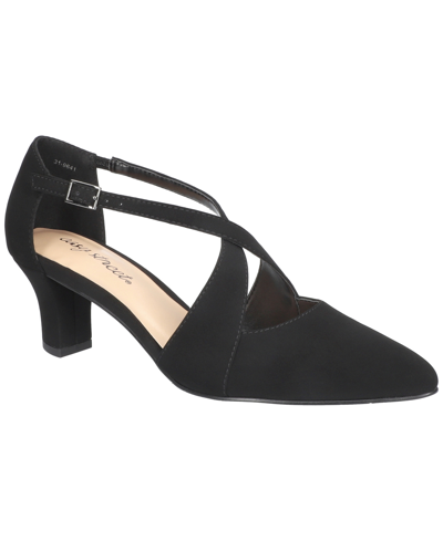 Easy Street Elegance Womens Faux Leather Pointed Toe Pumps In Black Lamy