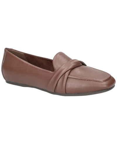 Easy Street Betty Womens Faux Leather Slip-on Loafers In Tan