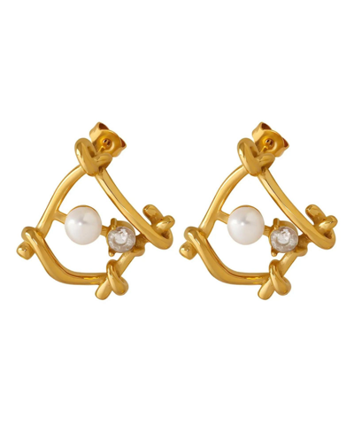 Akalia Around Pearls Earrings In Gold