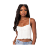 Edikted Lacy Crop Tank In White