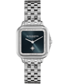 OLIVIA BURTON WOMEN'S SOFT SQUARE SILVER-TONE STAINLESS STEEL BRACELET WATCH 28MM