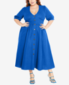 City Chic Trendy Plus Size Sunset Stroll Dress In Monaco Blue