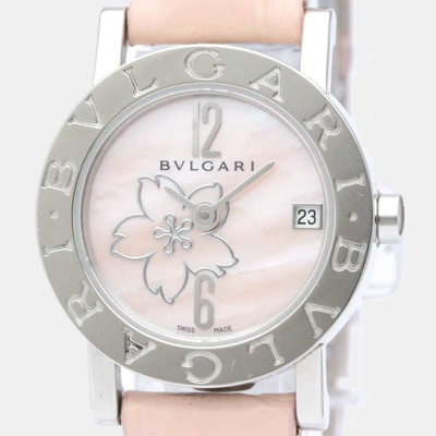 Pre-owned Bvlgari Bb23sl Women's Wristwatch 23 Mm In White