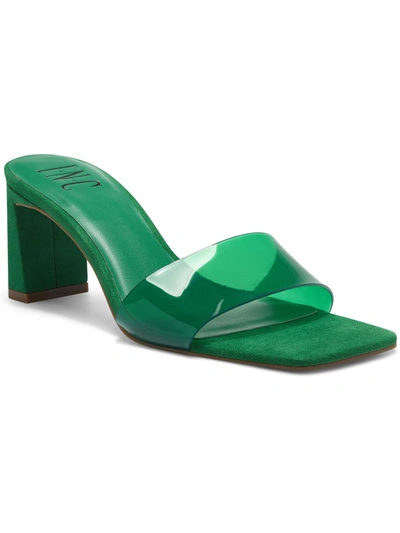 Inc Beyla 2 Womens Faux Leather Sandal Mules In Green