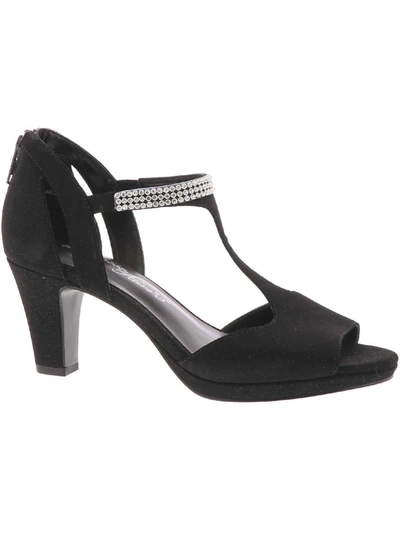 Easy Street Flash Womens Faux Suede Zipper Dress Sandals In Black Lamy
