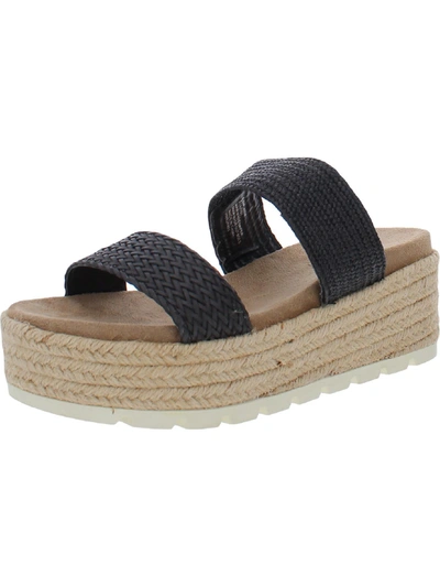 Esprit Aria Womens Woven Slip On Flatform Sandals In Black