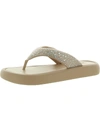 Inc Essily Womens Rhinestone Slip On Flatform Sandals In Beige