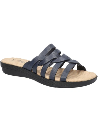 Easy Street Women's Comfort Wave Sheri Slide Sandals Women's Shoes In Navy