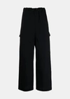 Paris Georgia Herb Wide-leg Cargo Trousers In Black