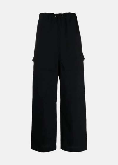 Paris Georgia Herb Wide-leg Cargo Trousers In Black