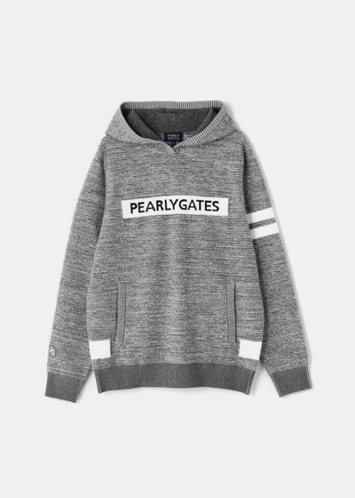 Pearly Gates Intarsia-knit Logo Hooded Jumper In Grey
