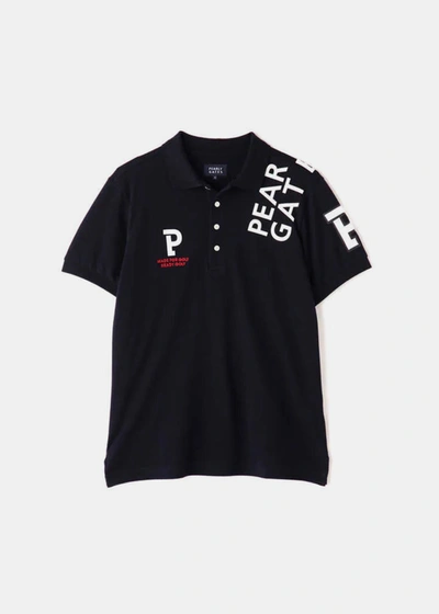 Pearly Gates Navy Cotton Kanoko Polo Shirt