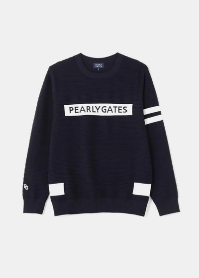 Pearly Gates Navy Crewneck Knit Pullover