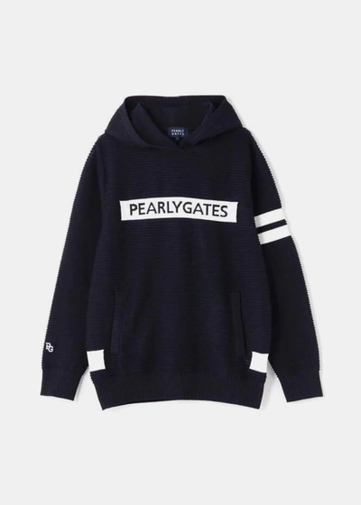 Pearly Gates Navy Mesh Knit Pullover