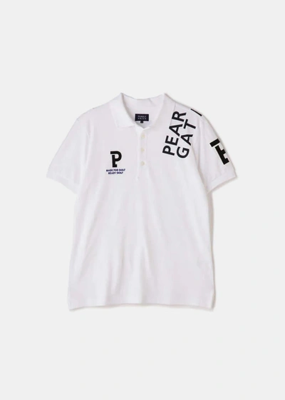 Pearly Gates White Cotton Kanoko Polo Shirt