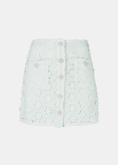 Self-portrait Lace Mini-skirt In Blue