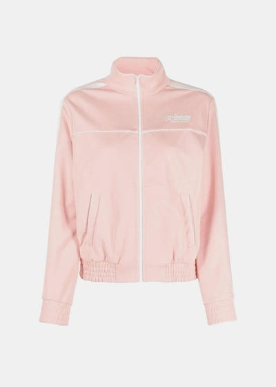 Sporty And Rich Logo-embroidered Zip-up Jacket In Pink