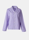 Sporty And Rich Serif Logo Long-sleeve Pajama Top In Lilac/white