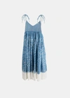 Story Mfg. Tie-shoulder Wax-print Cotton Midi Dress In Lavender Sugar Batik