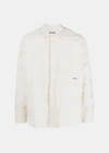 SUNNEI SUNNEI WHITE STRIPE-PATTERN SHIRT