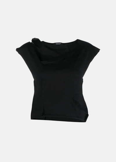 Undercover Cut-out Cotton T-shirt In Black