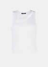 UNDERCOVER UNDERCOVER WHITE CUT-OUT TANK TOP