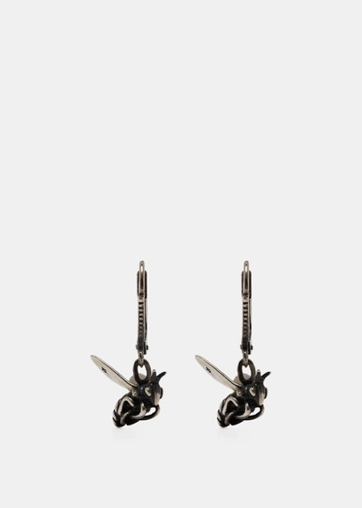 Werkstatt:münchen Wasp-pendant Earrings In Silver